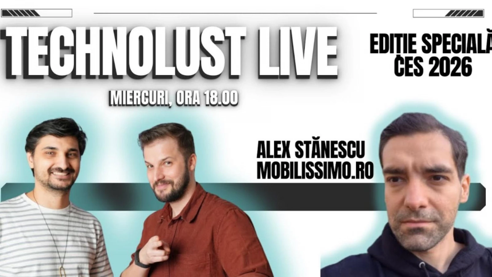 Suntem invitaţi la podcast, mâine, pe 14 ianuarie! Vorbim despre CES 2026 la Technolust
