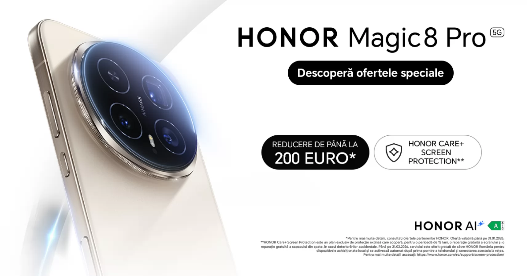 HONOR Magic8 Pro lansat oficial în România cu extra reducere și înlocuire gratuită ecran + spate