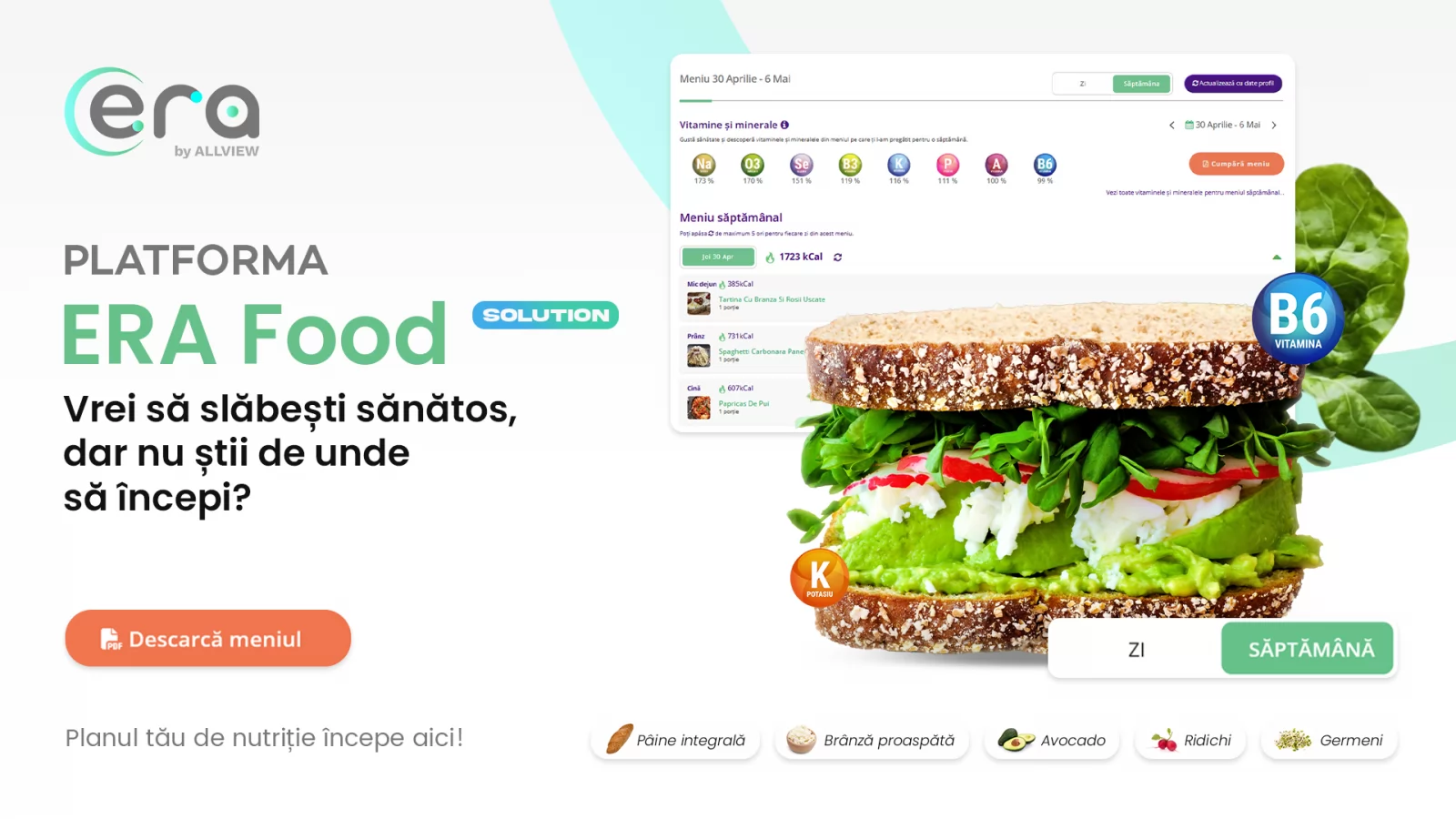 Era Food de la Allview; aplicație de nutriție cu planuri alimentare personalizate și monitorizare calorică