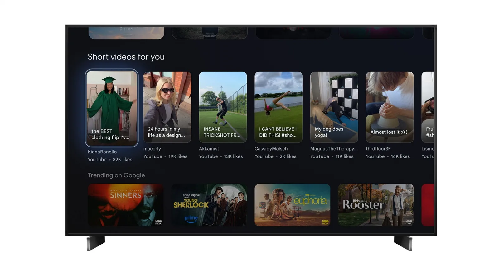 Google TV aduce YouTube Shorts pe ecranul principal; update-ul vine cu funcții AI și un screensaver nou din Google Photos
