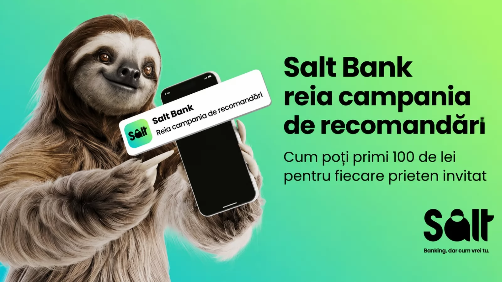 Salt Bank reia campania de recomandări; Cum poți primi 100 de lei pentru fiecare prieten invitat