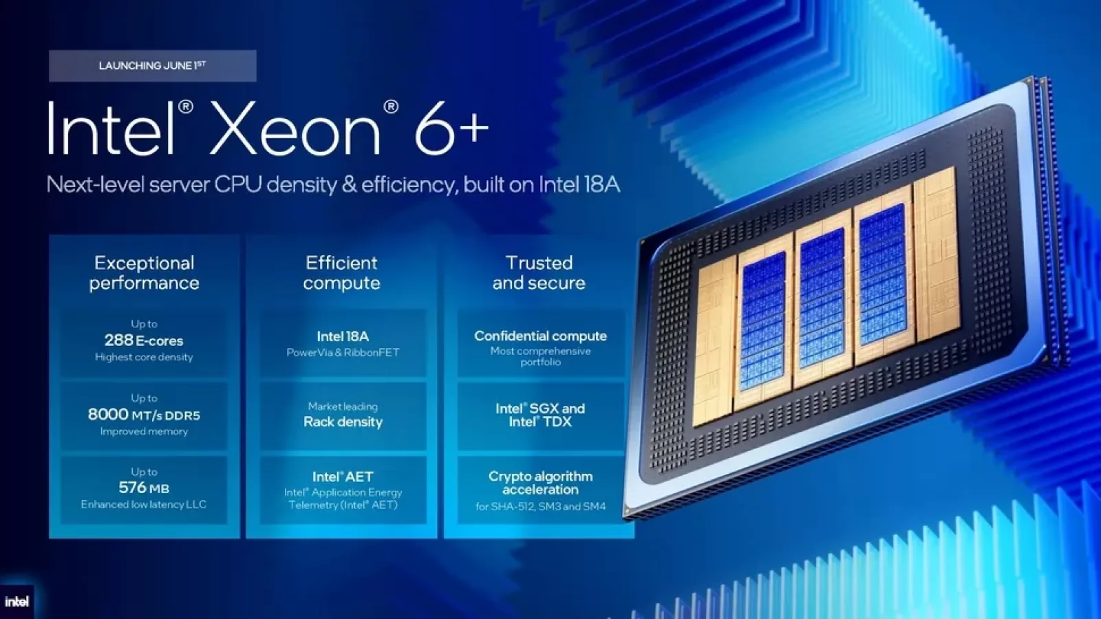 Computex 2026: Intel revine pe piața serverelor de top cu Xeon 6+ „Clearwater Forest”, ce aduce tehnologie 18A și până la 288 de nuclee