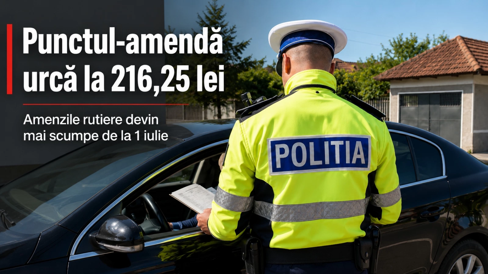 Punctul-amendă urcă la 216,25 lei - amenzile rutiere devin mai scumpe de la 1 iulie