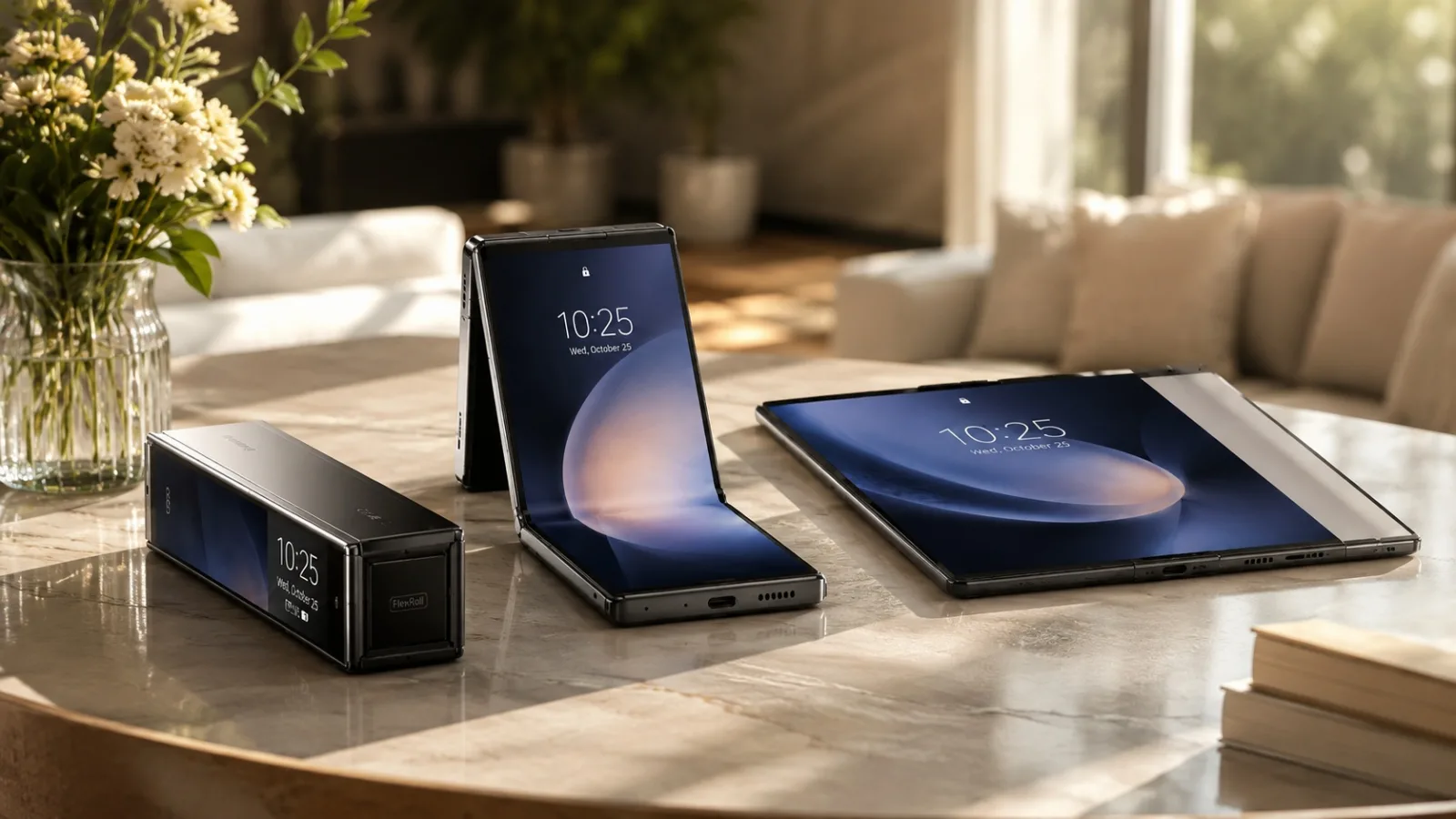 Telefonul care devine „cărămidă” e găselnița Samsung pentru viitoarele triplu- sau quad-pliabile (Brevet)
