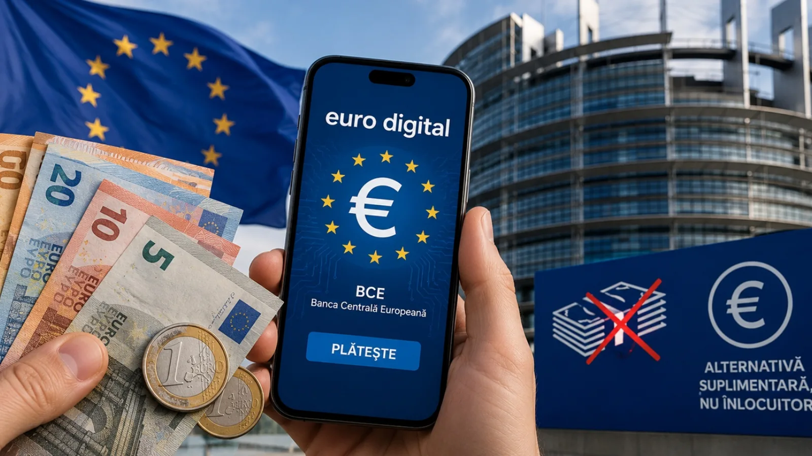 Parlamentul European dă undă verde pentru euro digital; Sunt în pericol banii cash?