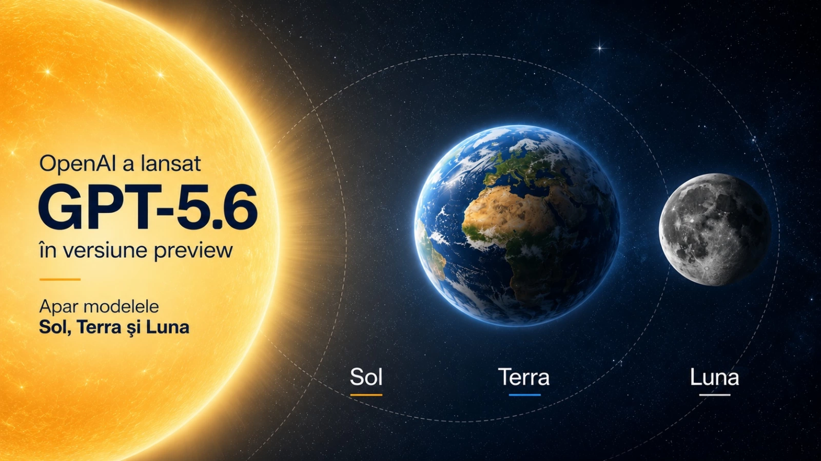 OpenAI a lansat GPT-5.6 în versiune preview; Apar modelele Sol, Terra și Luna