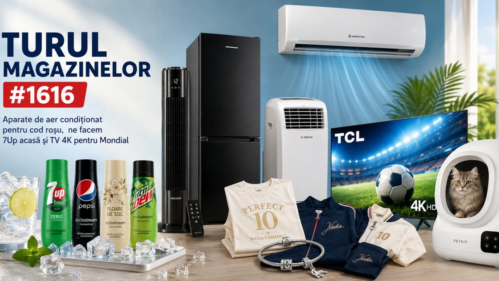 Turul Magazinelor #1616: Aparate de aer condiţionat pentru cod roşu, ne facem 7Up acasă şi TV 4K pentru Mondial