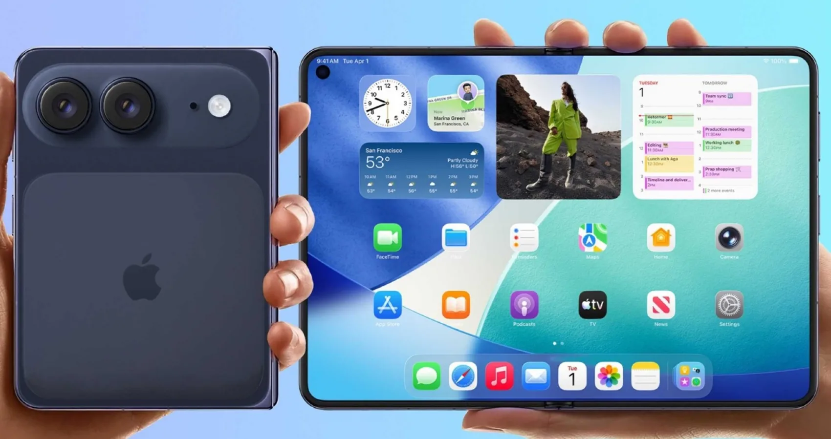 iPhone Ultra Fold ar putea arăta așa; un clip compară viitorul pliabil Apple cu Huawei Pura X