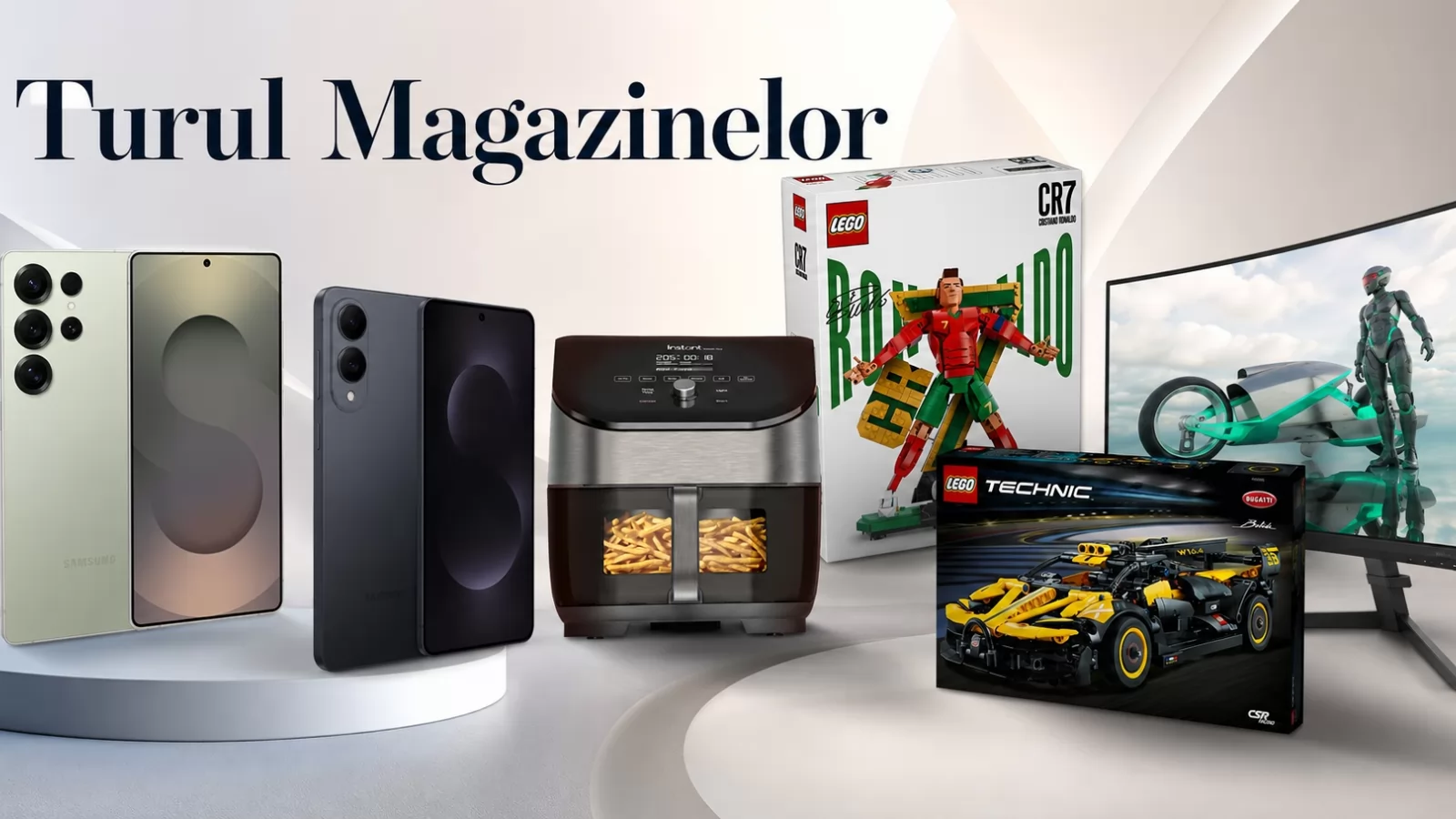 Turul Magazinelor #1625: Monitor MARE, de 31 inch, LEGO cu Messi și Cristiano și reducere la Galaxy S25 FE