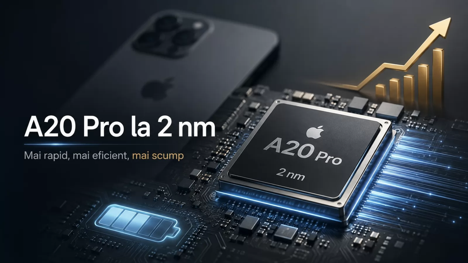 Apple trece la 2 nm cu A20 Pro: consum mai mic, performanță mai mare și un cip mult mai scump