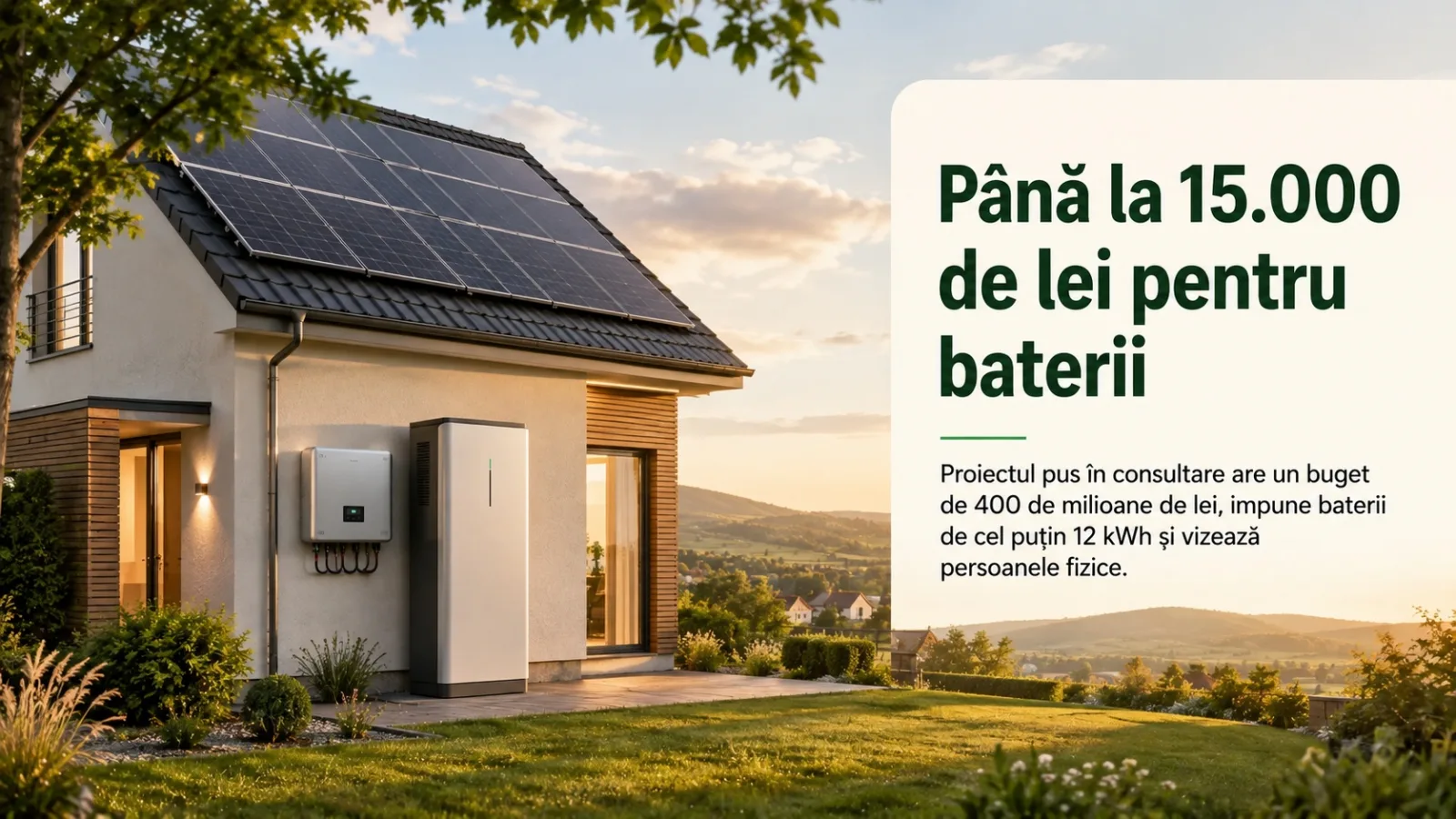 Până la 15.000 de lei pentru prosumatorii care își montează baterii – contribuția proprie ar fi de minimum 25%