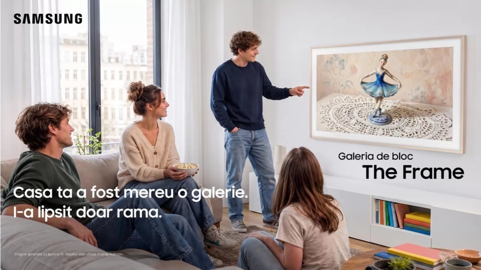 Samsung România deschide „Galeria de Bloc”, o campanie dedicată televizoarelor The Frame; carpeta cu „Răpirea din serai” primește statut de exponat