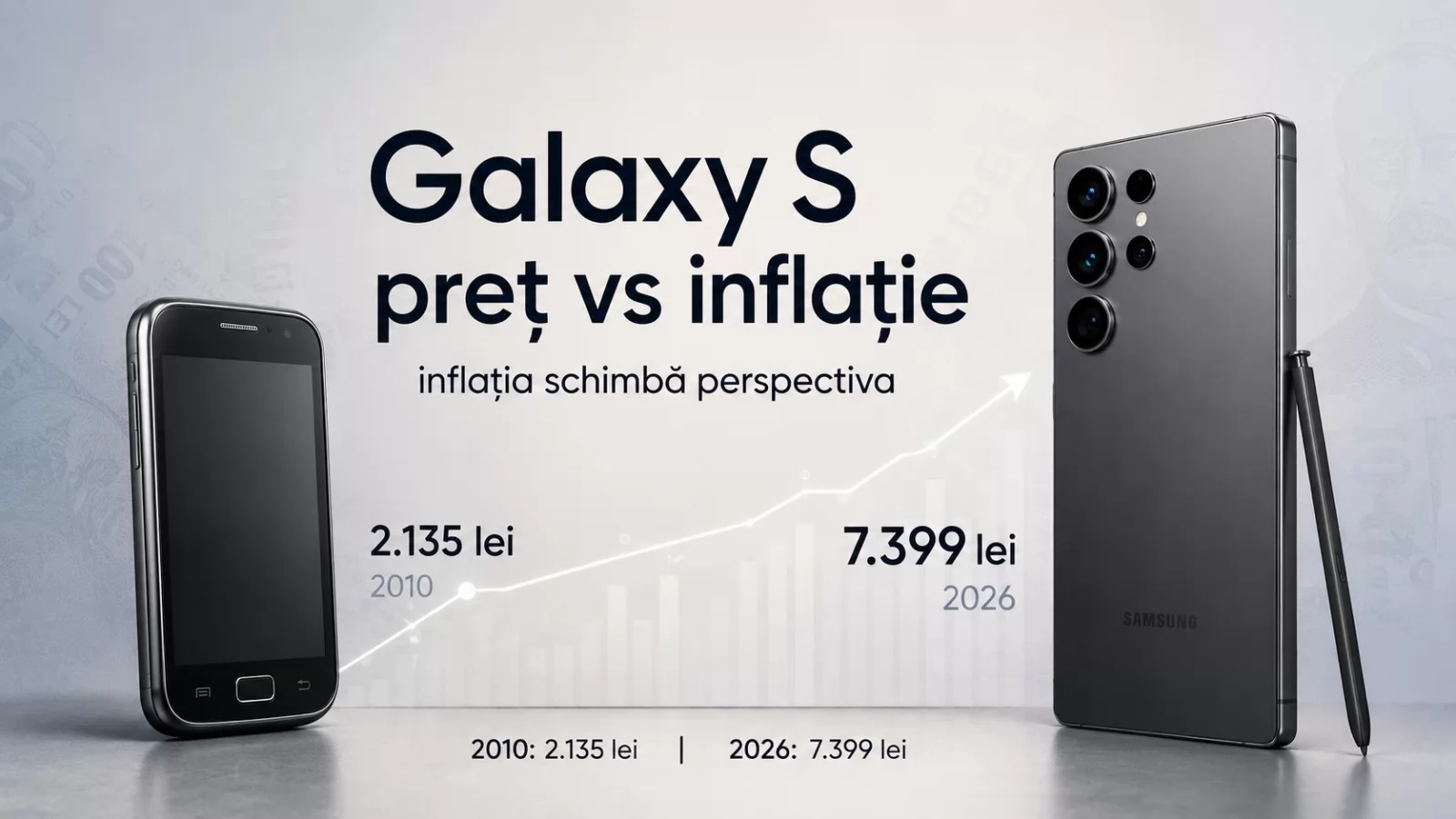 Samsung Galaxy S, de la 2.135 lei în 2010 la 7.399 lei în 2026 – inflația arată însă că modelele mai vechi au fost uneori mai scumpe în termeni reali!