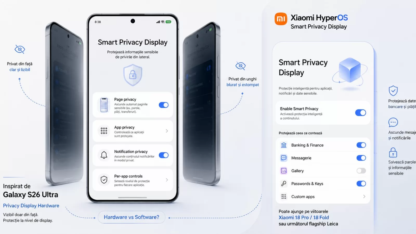 Confirmat 100%: Privacy Display ca pe S26 Ultra și pe Xiaomi 18 (Pro sau Ultra?); Dovezile apar în HyperOS 4.0