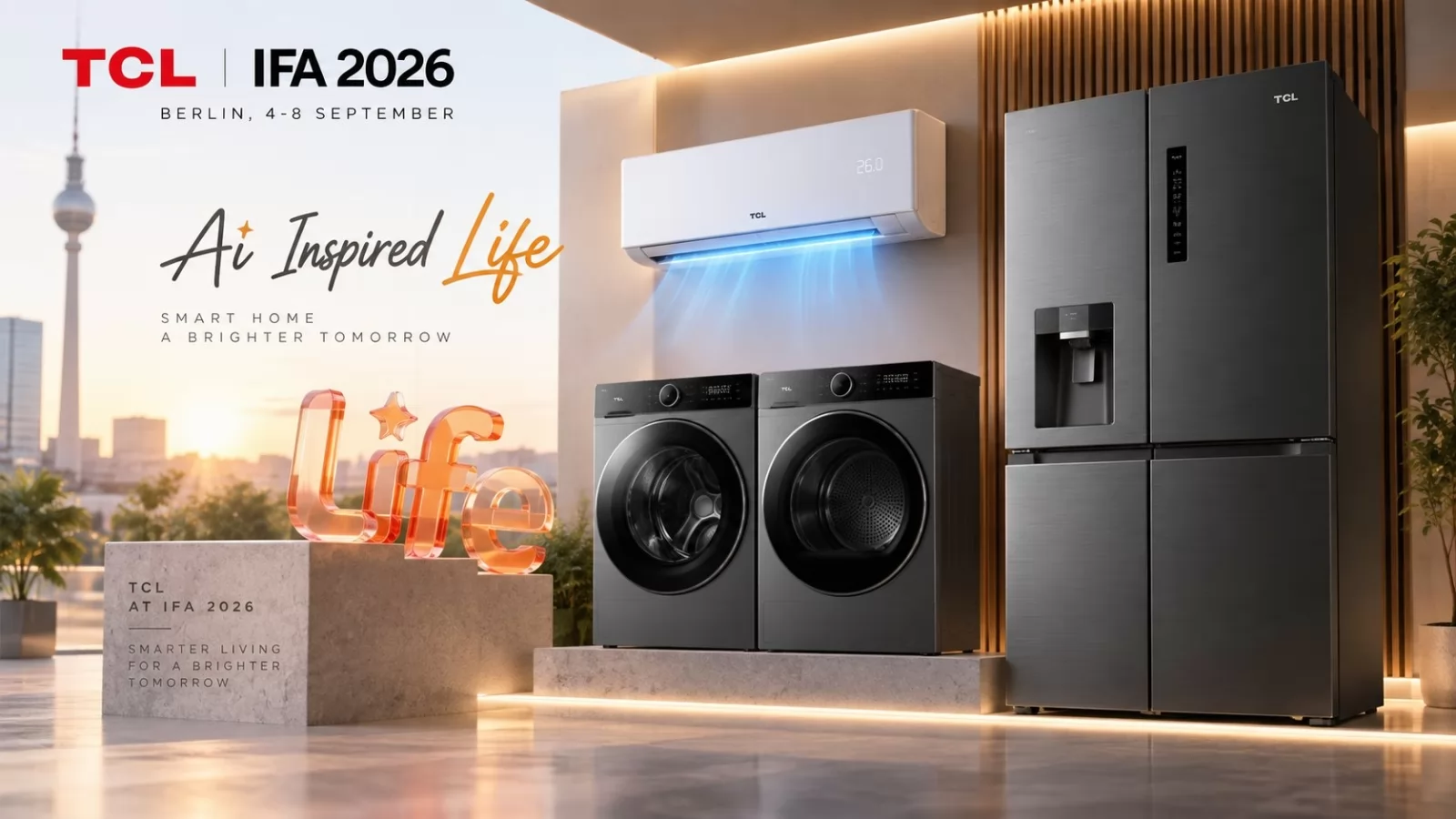 TCL aduce AI-ul în electrocasnice la IFA 2026: frigiderul trece de la +5°C la -20°C, P9 își reglează singur spălarea
