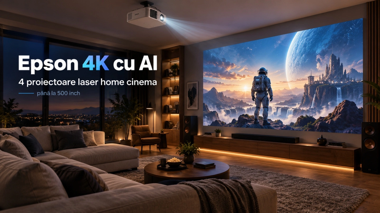 Epson lansează în Europa patru proiectoare laser 4K pentru home cinema – EH-LS5000, LS6000, LS7000 și LS7500 folosesc procesare AI pentru optimizarea imaginii