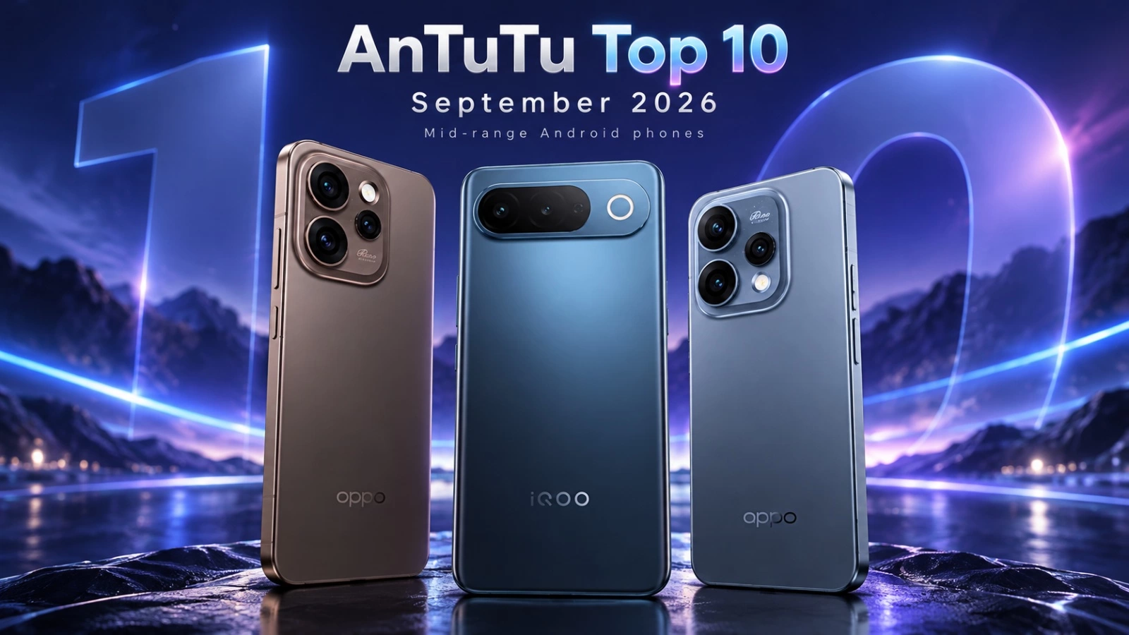 Top 10 midrange în AnTuTu: MediaTek ocupă toate locurile, OPPO excelează cu patru telefoane