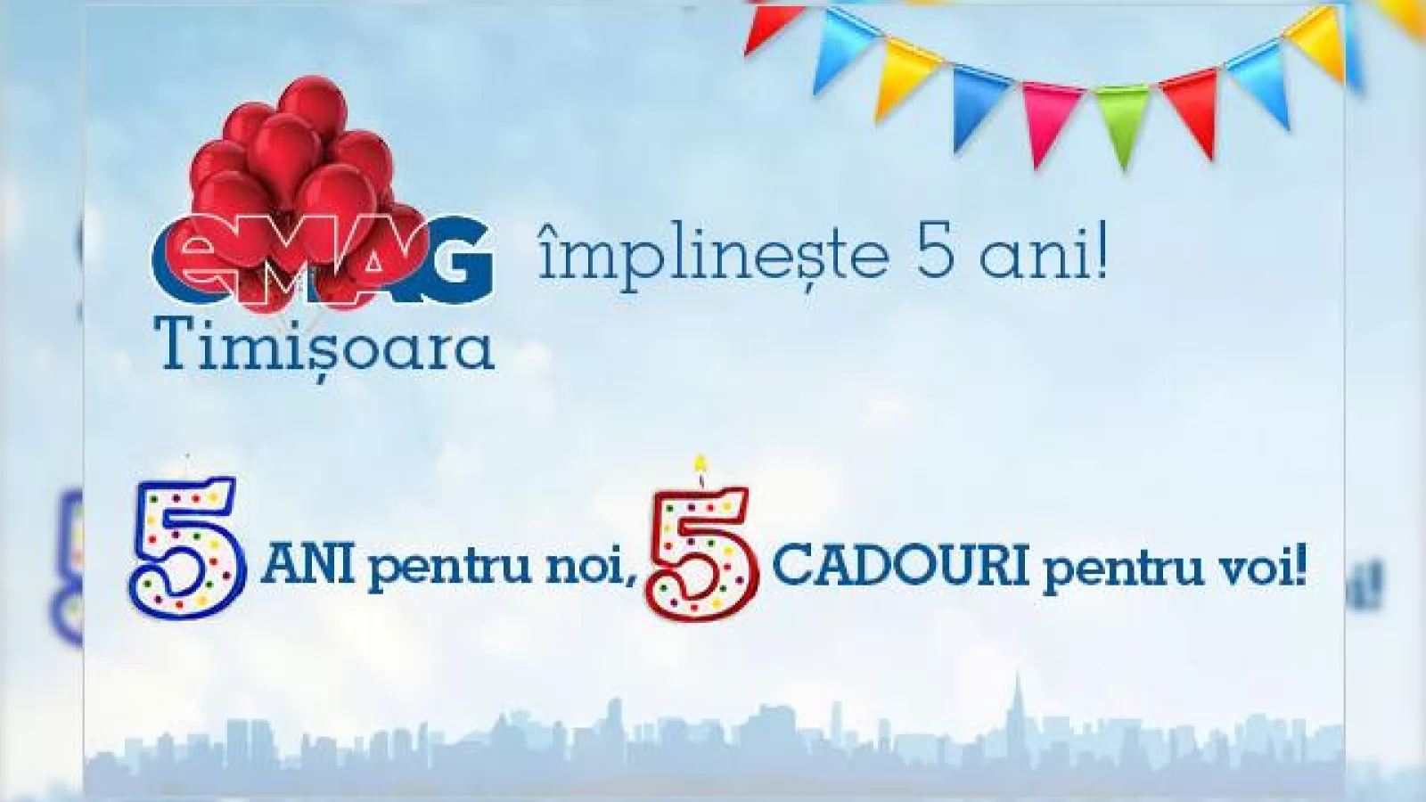 Showroom-ul eMAG Timișoara sărbătorește 5 ani de existență printr-un concurs de 5 stele