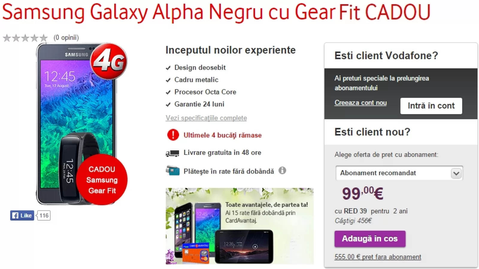 Vodafone desfășoară până pe 5 mai campania Sale Days; reduceri exclusiv online pentru smartphone-uri