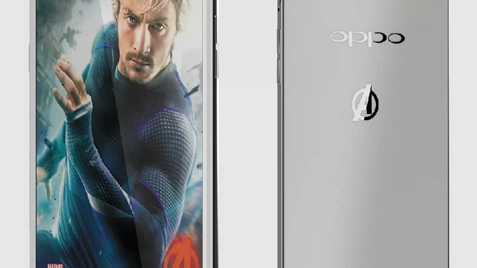 Oppo R7 se afișează într-o imagine pregătită pentru presă ce ne arată și spatele telefonului