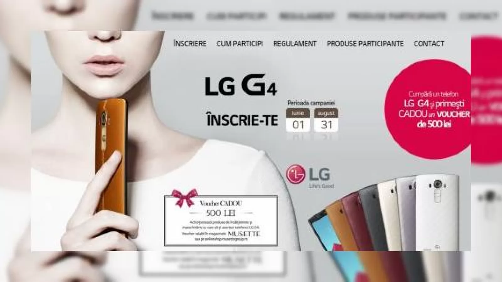 Achiziția lui LG G4 ne aduce un voucher de 500 lei pentru magazinele Musette; iată cum putem ridica premiul