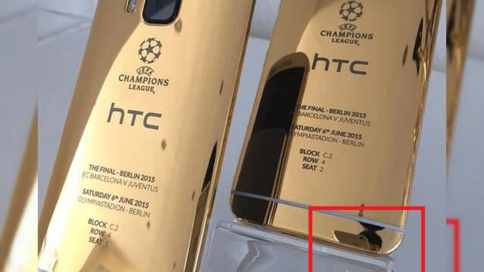 Finala Champions League aduce şi o nouă bâlba pentru HTC: modelul One M9 din aur fotografiat de HTC cu un... iPhone