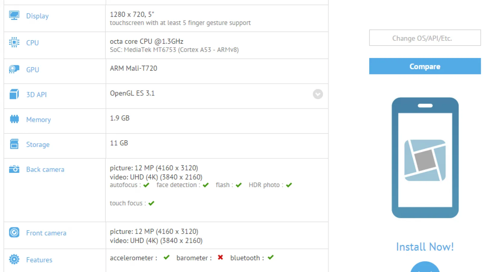 Noul smartphone Acer S59 apare în benchmarkul GFXbench, cu camere de 13 MP în faţă şi spate