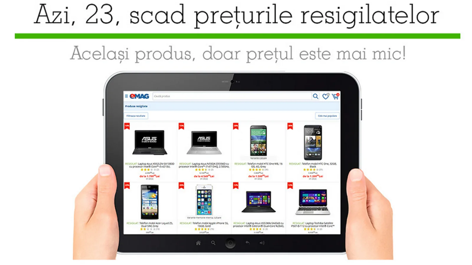 eMAG scade astăzi prețul telefoanelor resigilate; iată câteve oferte interesante