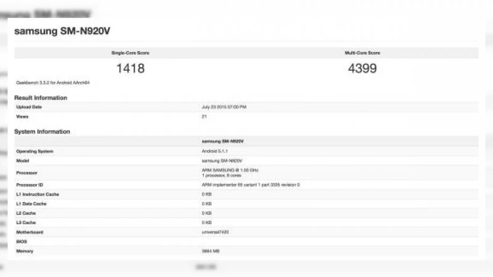 Samsung Galaxy Note 5 îşi face apariţia în benchmarkul GeekBench cu 4 GB RAM