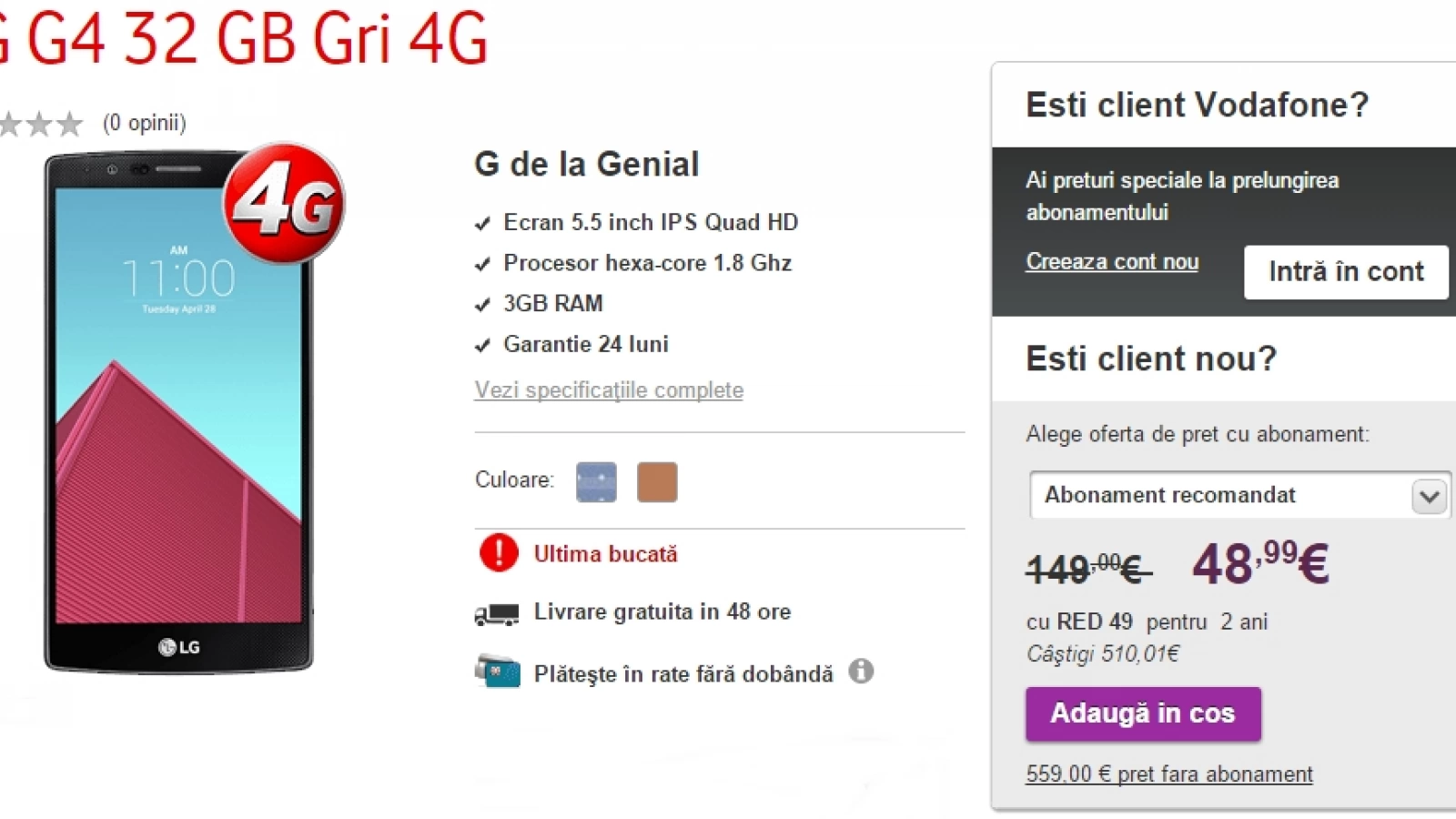 Vodafone oferă reduceri la telefoane odată cu reînnoirea sau încheierea unui abonament nou