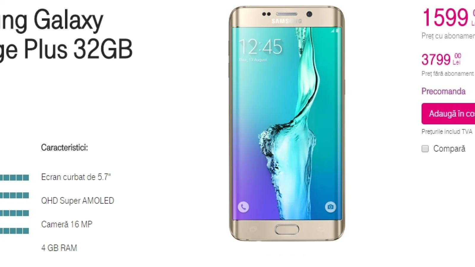 Samsung Galaxy S6 Edge+ poposește și în oferta operatorului Telekom