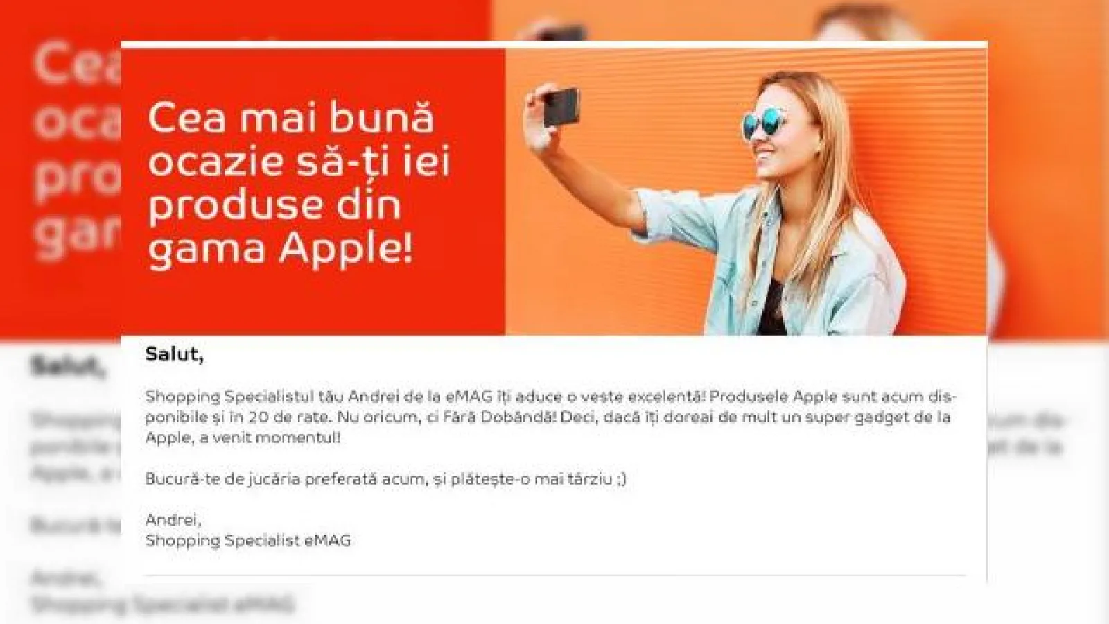 eMAG.ro "muşcă" din preţurile mărului muşcat; Reduceri la toată gama de produse Apple, inclusiv iPhone şi iPad, plata in 20 de rate fără dobândă