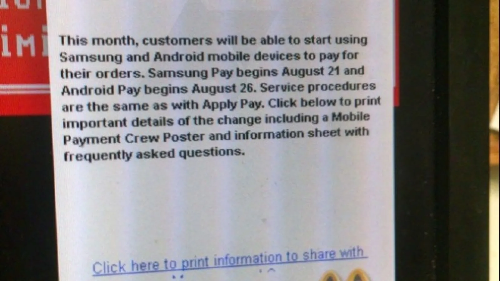 Android Pay va debuta pe 26 august, conform unor memo-uri interne de la McDonald's