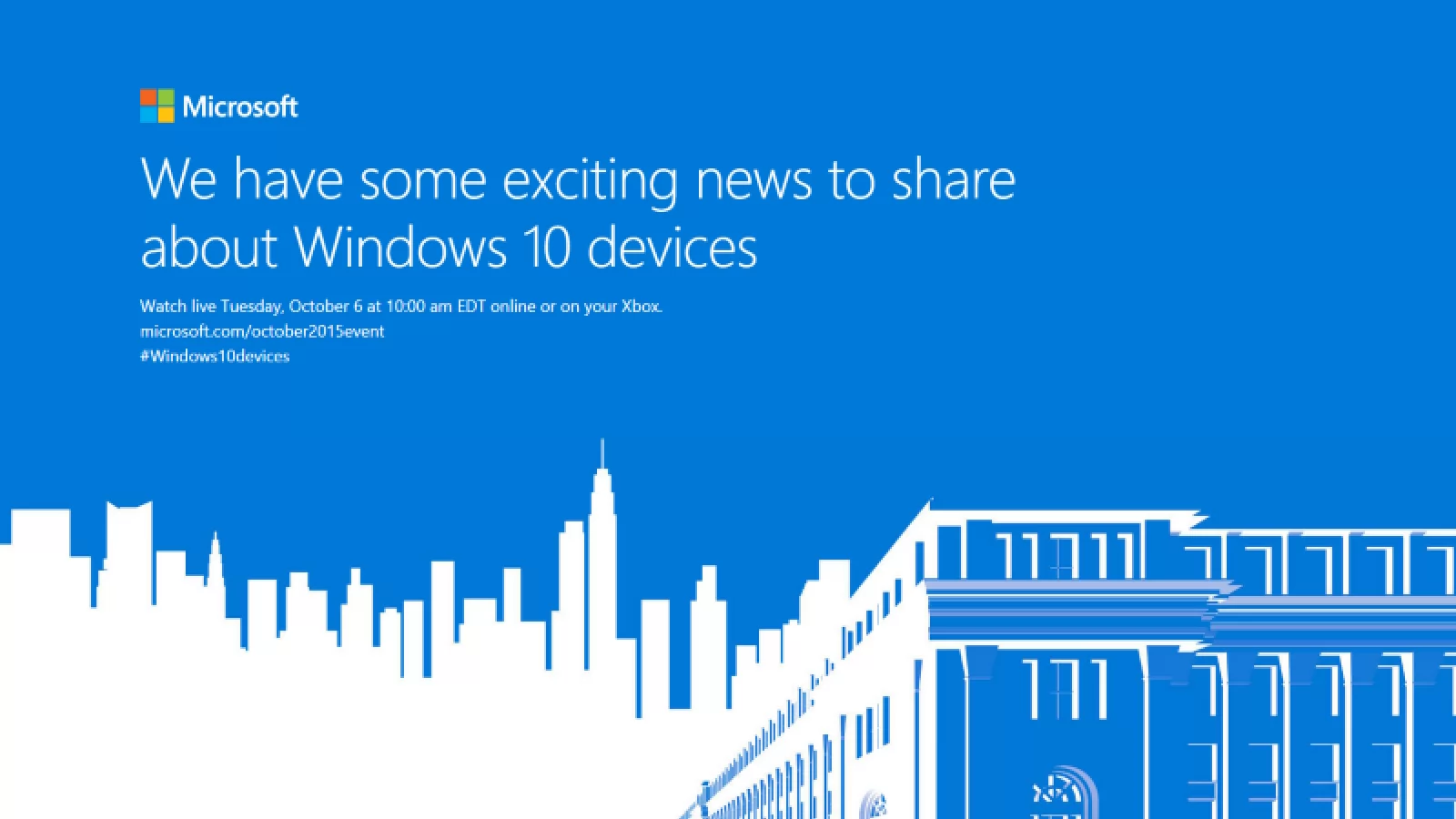 Pagina oficială a evenimentului Microsoft de pe 6 octombrie confirmă noi modele Lumia, brăţara Band 2 şi un nou Surface