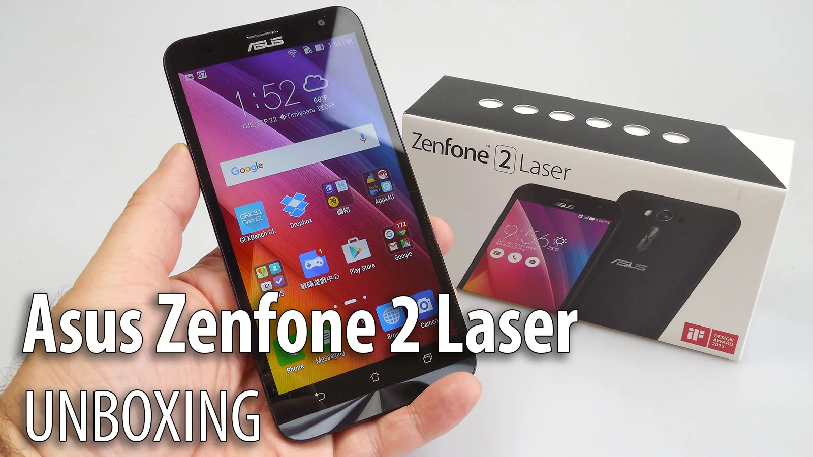 ASUS ZenFone 2 Laser Unboxing (ZE550KL): scoatem din cutie noul cameraphone midrange cu focalizare laser (Video)