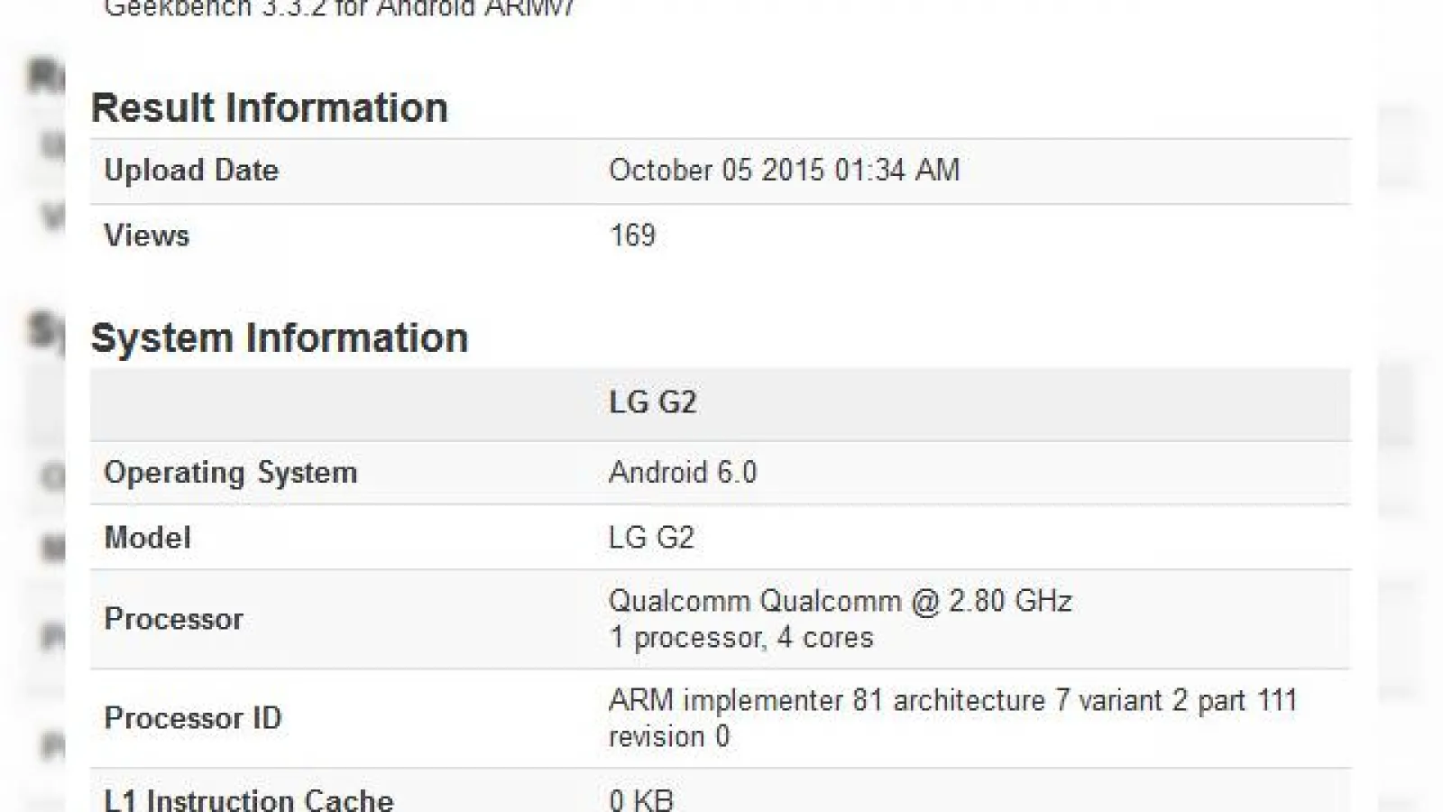 LG G2 apare în GeekBench 3 cu Android 6.0 Marshmallow la bord