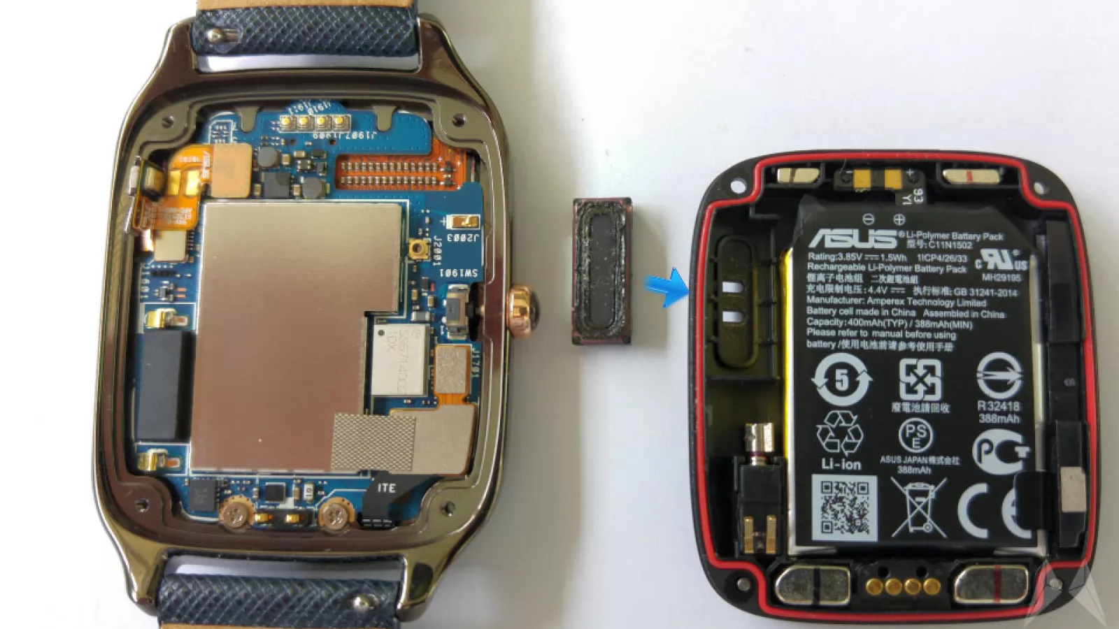 ASUS ZenWatch 2 primeşte o disecţie, care descoperă un difuzor la interior