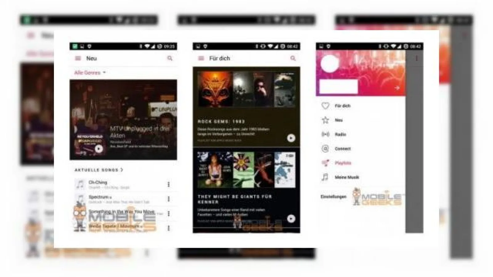 Apple Music în versiunea pentru Android, se afișează într-o primă captură de ecran