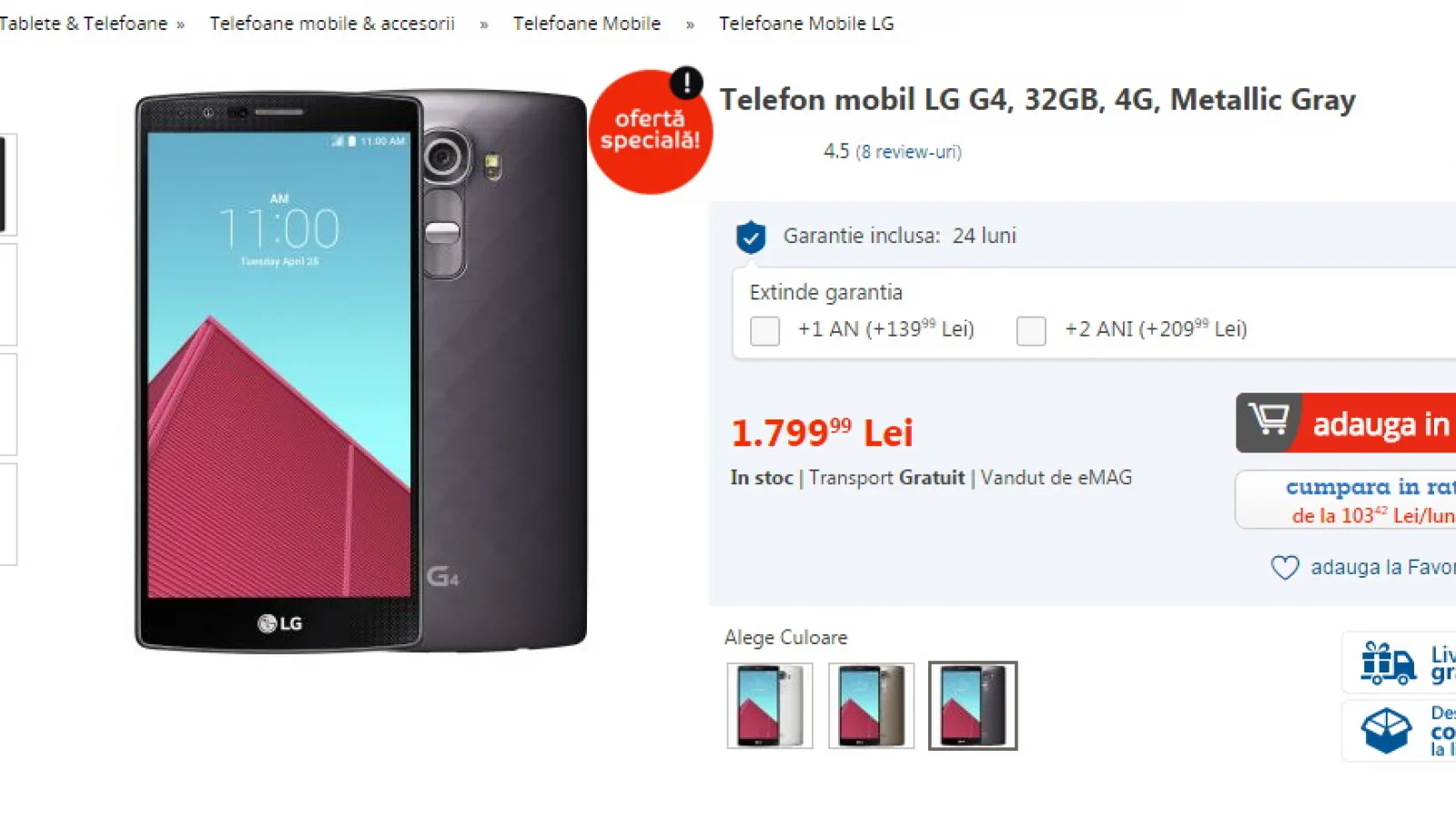 Black Friday 2015 pentru cei care s-au trezit târziu: LG G4 gri metalizat la super preţ; Cine are nevoie de piele?