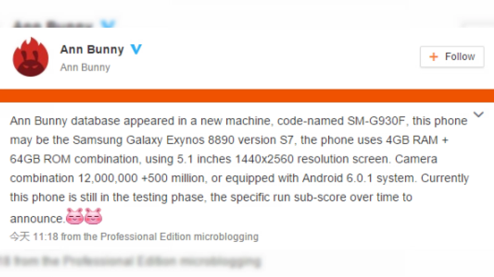 Samsung Galaxy S7 apare în benchmark-ul AnTuTu cu procesor Exynos 8890 şi dotările pe care le ştiam deja