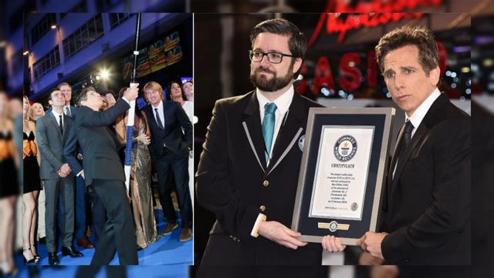 Cel mai lung selfie stick din lume, recordul îi aparține actorului Ben Stiller