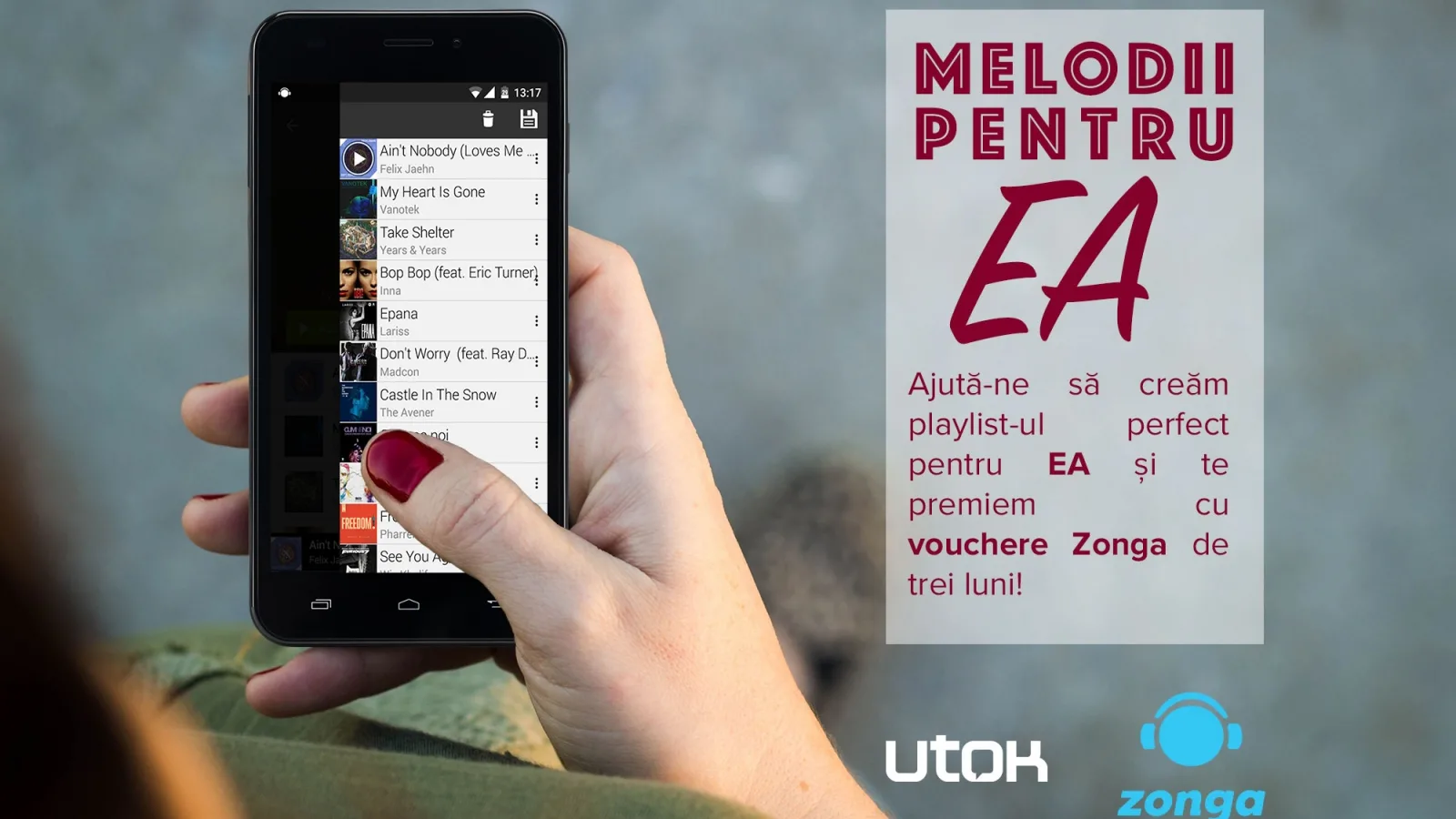 Playlistul pentru EA de 8 martie îţi aduce premii de la Zonga şi Utok într-un nou concurs cu vouchere Zonga drept premii