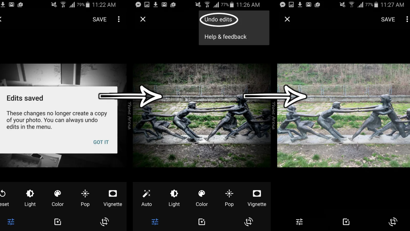 Google Photos include acum funcţia "Undo", folosită pentru a anula modificările aduse fotografiilor