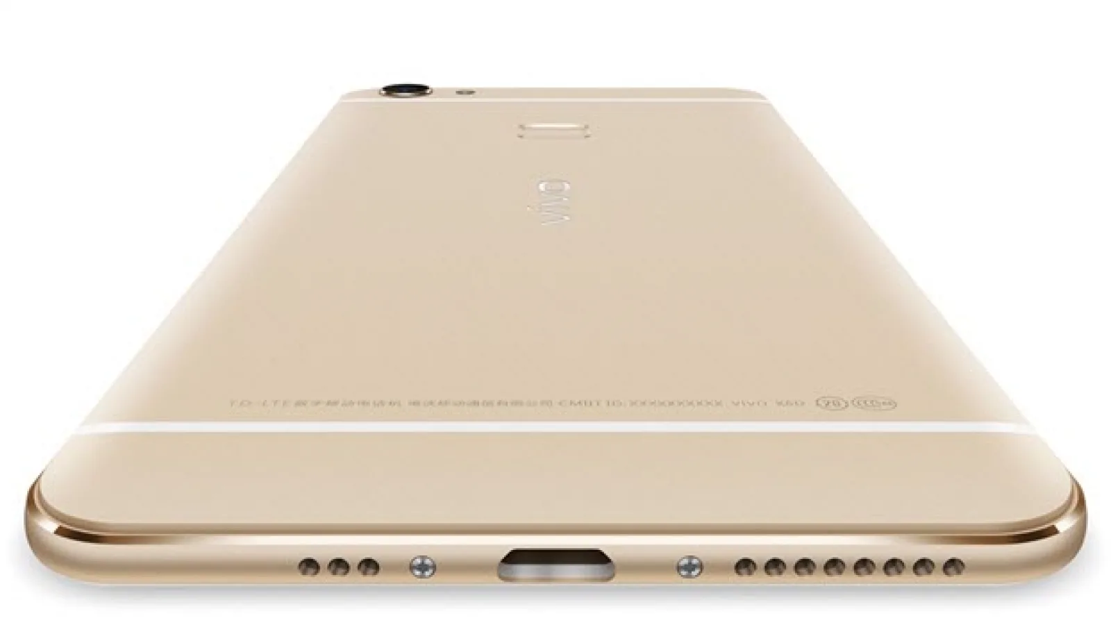 Vivo X7 este fotografiat într-o carcasă de protecție; vedem totuși scanner-ul de amprente