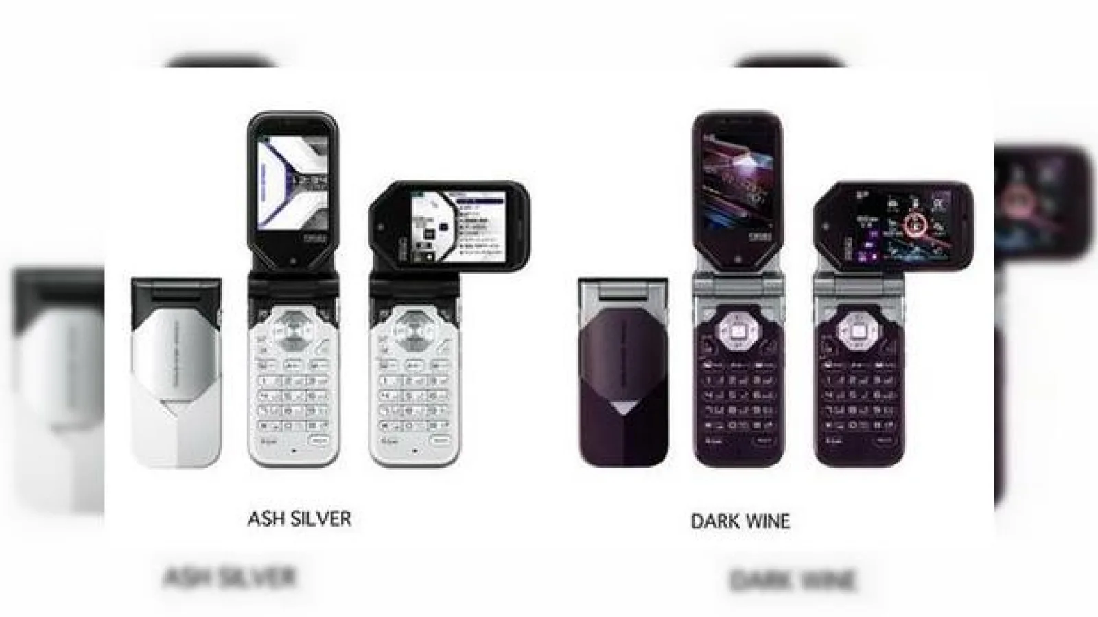 Telefonul Fujitsu F903iX HIGH-SPEED Silver Ash și Dark Wine