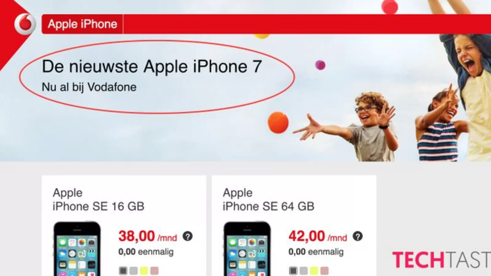 Vodafone Olanda confirmă numele iPhone 7 din greşeală printr-un banner promoţional