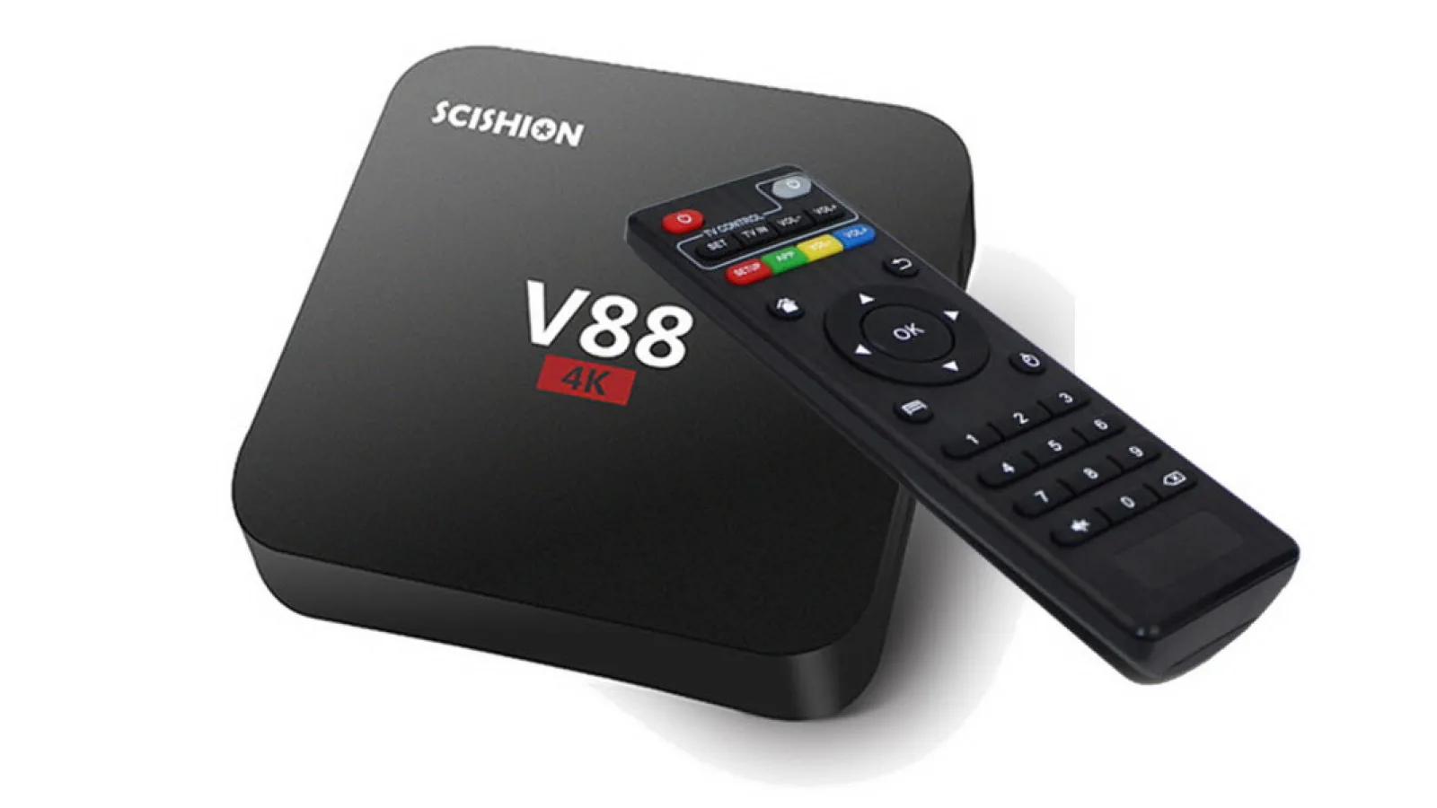 SCISHION V88 este un TV box ieftin ce aduce filmele tale preferate pe televizoarele smart și mai puţin smart