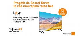 Orange anunță oferta de sărbători la pachetele fix-mobil; Smart TV Samsung de la 0 euro și 12 luni acces la pachetul Maxpak