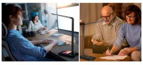 E LUNI e AMAZON: Lampă de birou LED, cu încărcător wireless integrat, control tactil și ajustare facilă