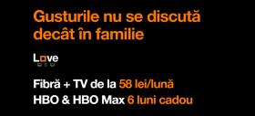 Orange Love îţi aduce HBO şi HBO Max timp de 6 luni, până la 300 de euro bonus de loialitate